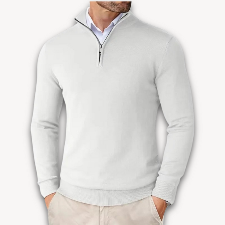 Mock Neck Ribbed Sweater Oversized Relaxed Fit Men