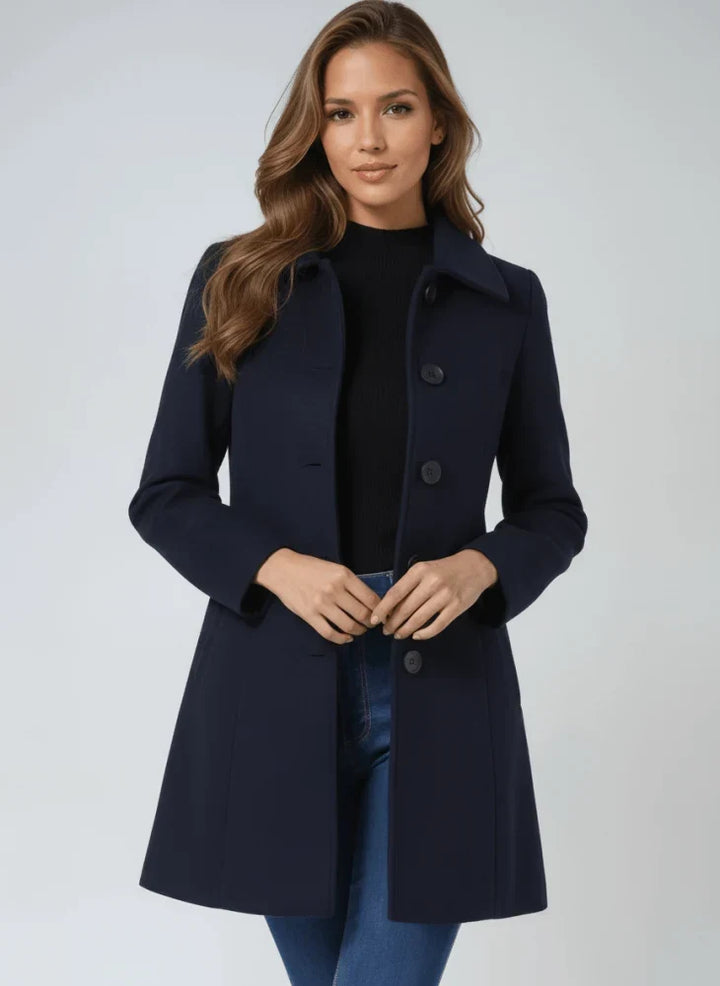 Structured Draped Longline Coat Women