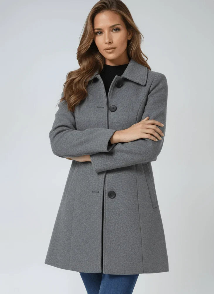 Structured Draped Longline Coat Women