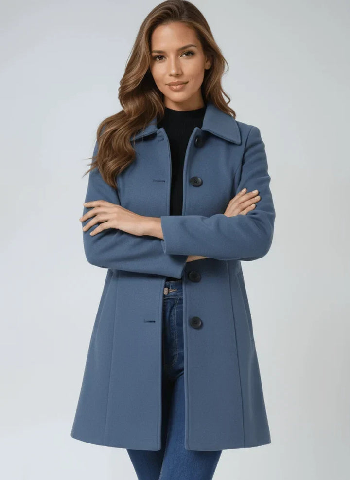 Structured Draped Longline Coat Women
