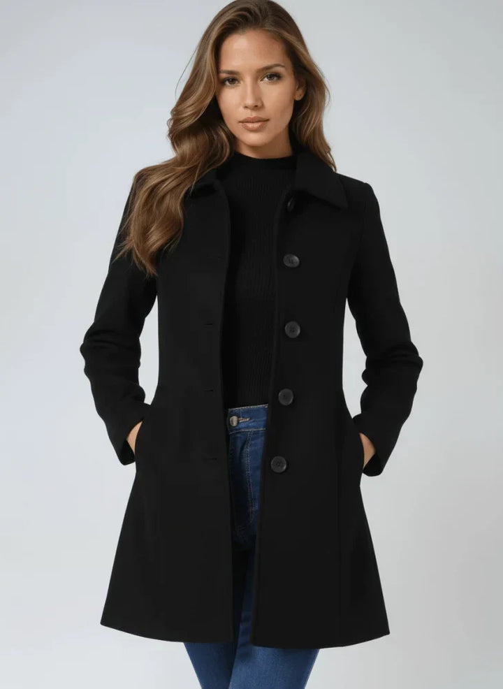 Structured Draped Longline Coat Women