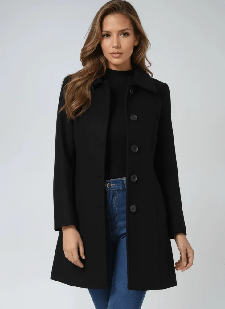 Structured Draped Longline Coat Women