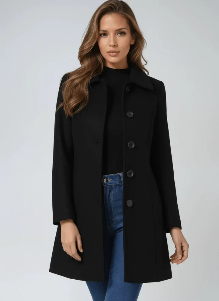 Structured Draped Longline Coat Women