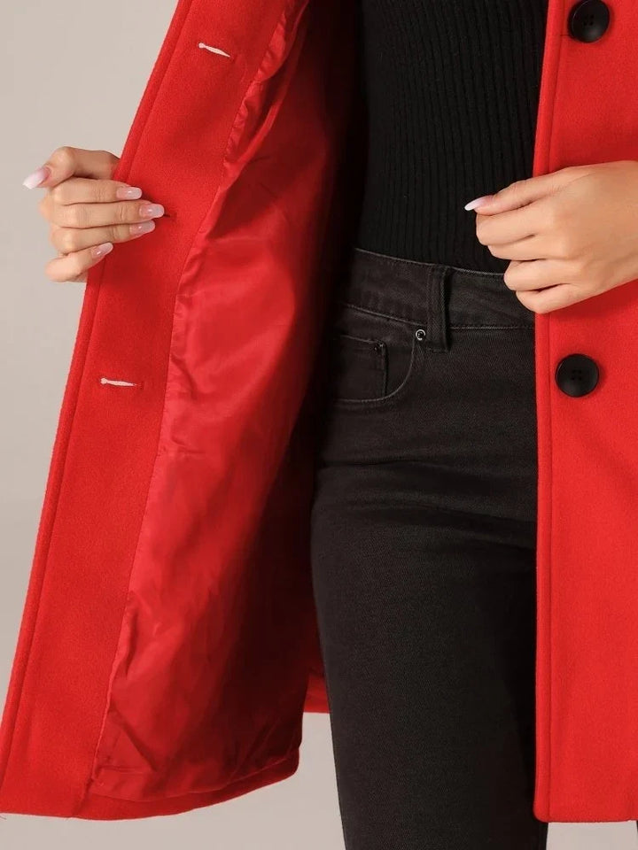 Structured Draped Longline Coat Women
