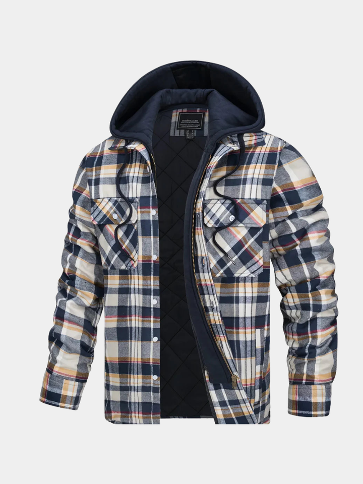 Mens Hooded Quilted Longline Contemporary Coat