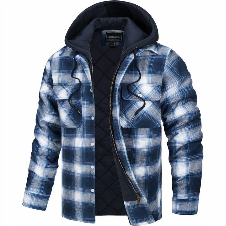 Mens Hooded Quilted Longline Contemporary Coat