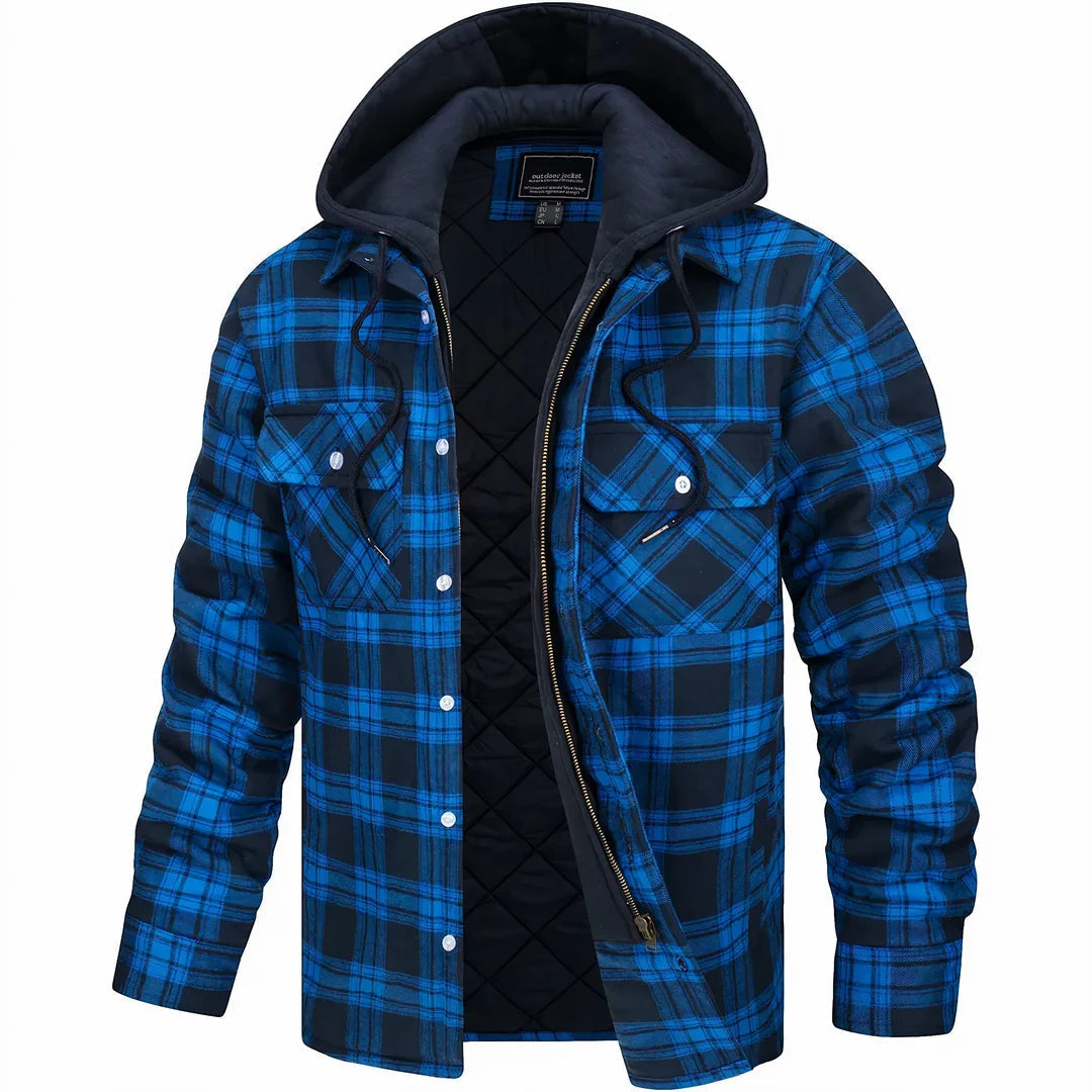 Mens Hooded Quilted Longline Contemporary Coat