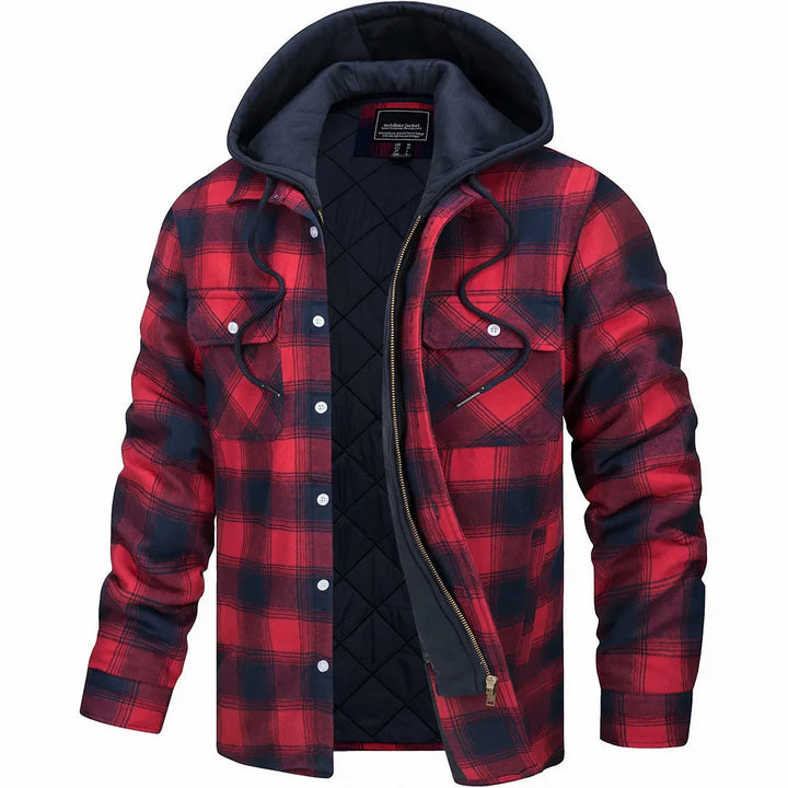 Mens Hooded Quilted Longline Contemporary Coat