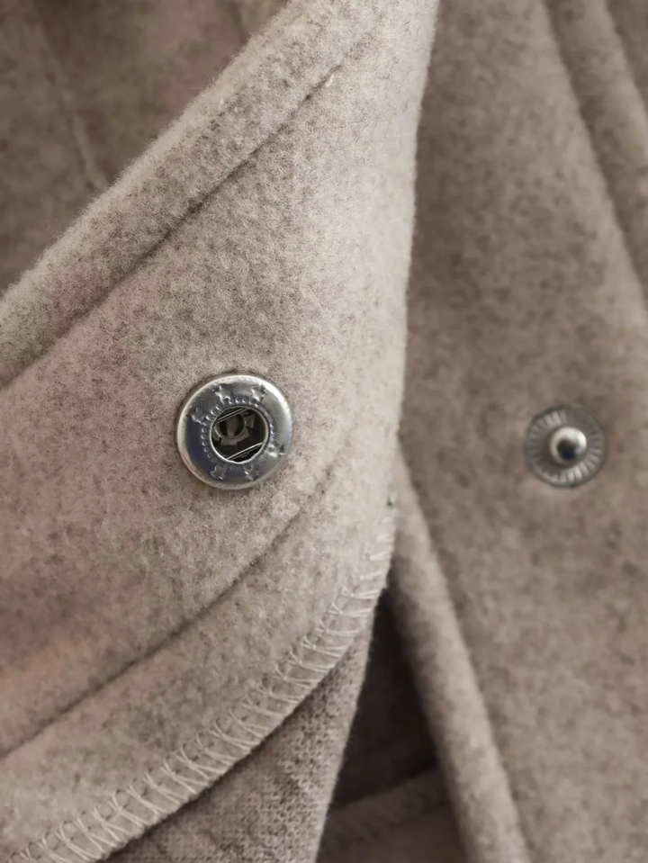 Longline Draped Wool Blend Coat Women