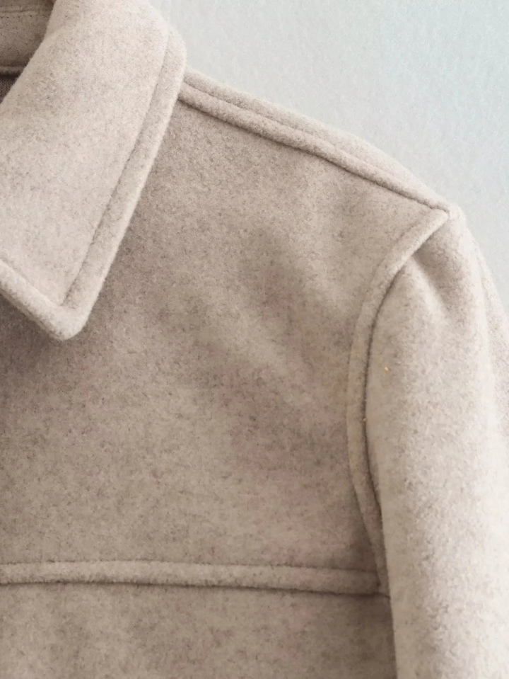 Longline Draped Wool Blend Coat Women