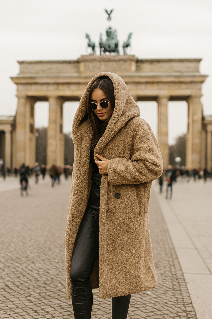 Womens Longline Hooded Relaxed Coat