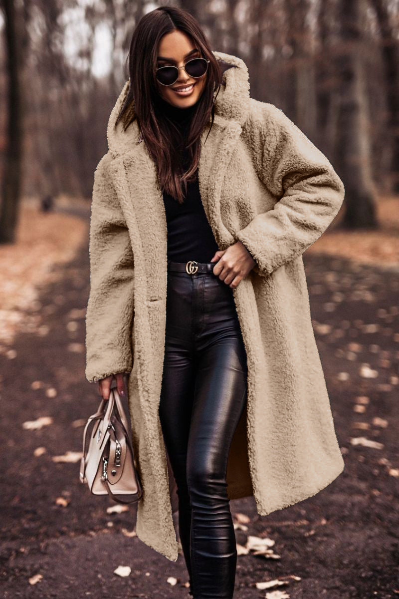 Womens Longline Hooded Relaxed Coat