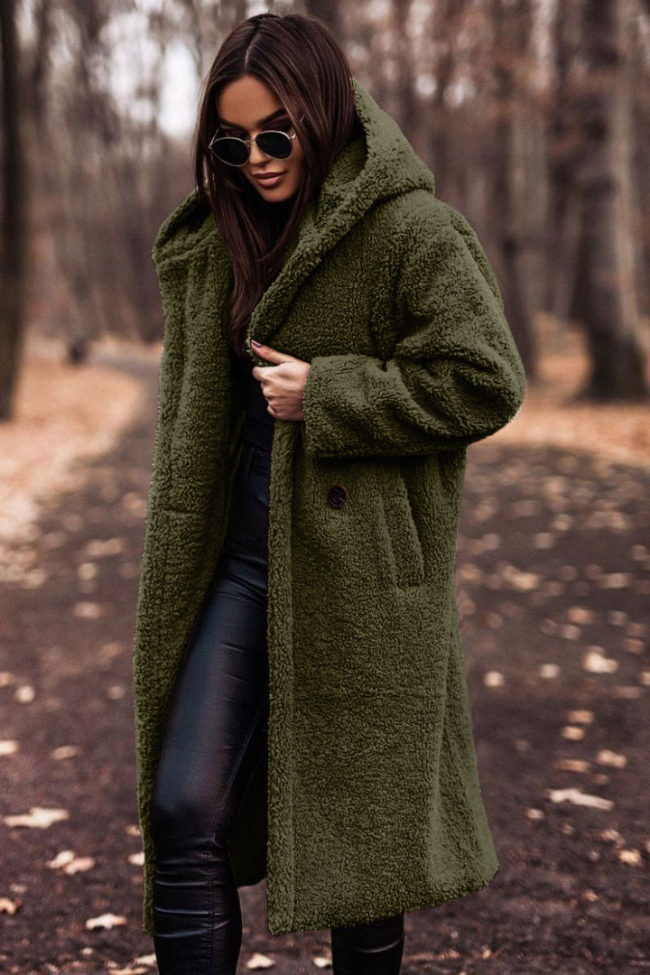 Womens Longline Hooded Relaxed Coat