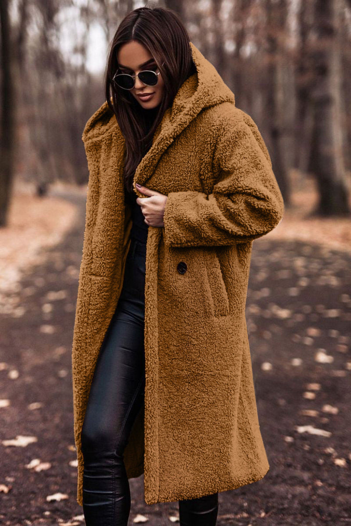 Womens Longline Hooded Relaxed Coat