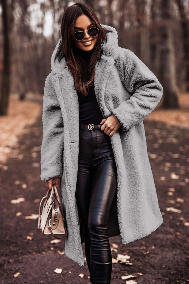 Womens Longline Hooded Relaxed Coat