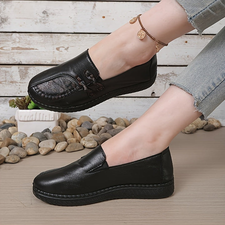 Structured Loafer Flats Leather Style Women