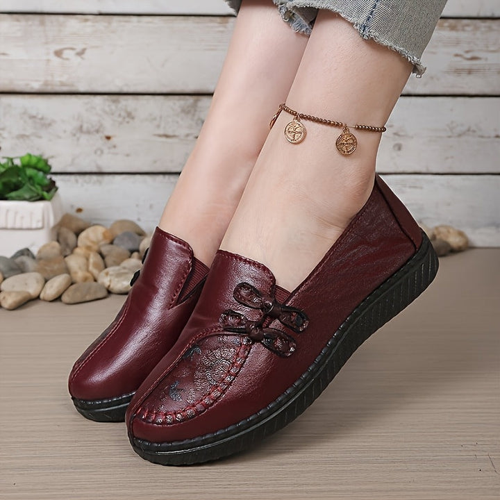 Structured Loafer Flats Leather Style Women