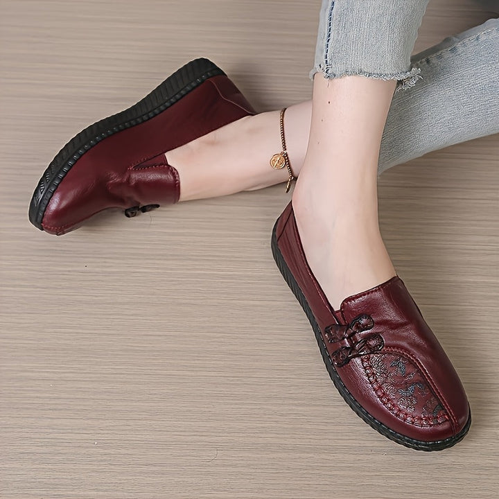Structured Loafer Flats Leather Style Women