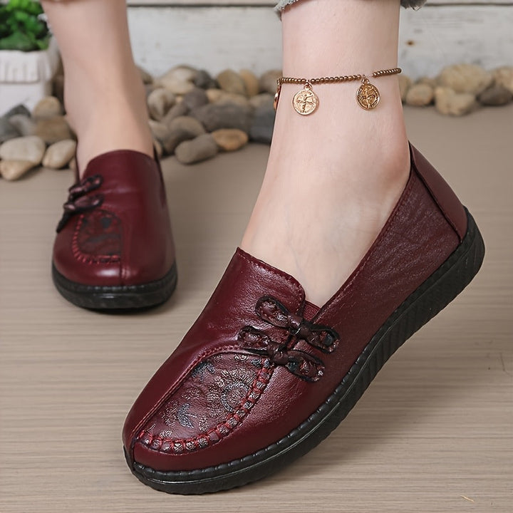 Structured Loafer Flats Leather Style Women
