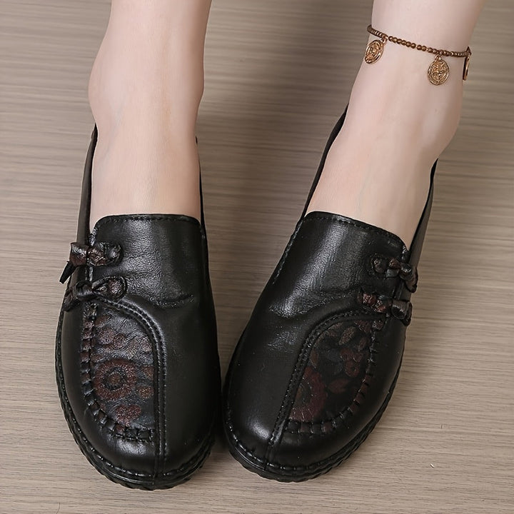 Structured Loafer Flats Leather Style Women