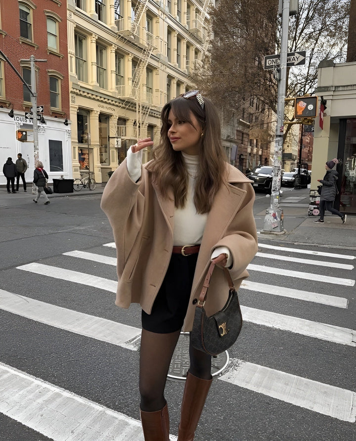 Womens Double Breasted Longline Tailored Coat