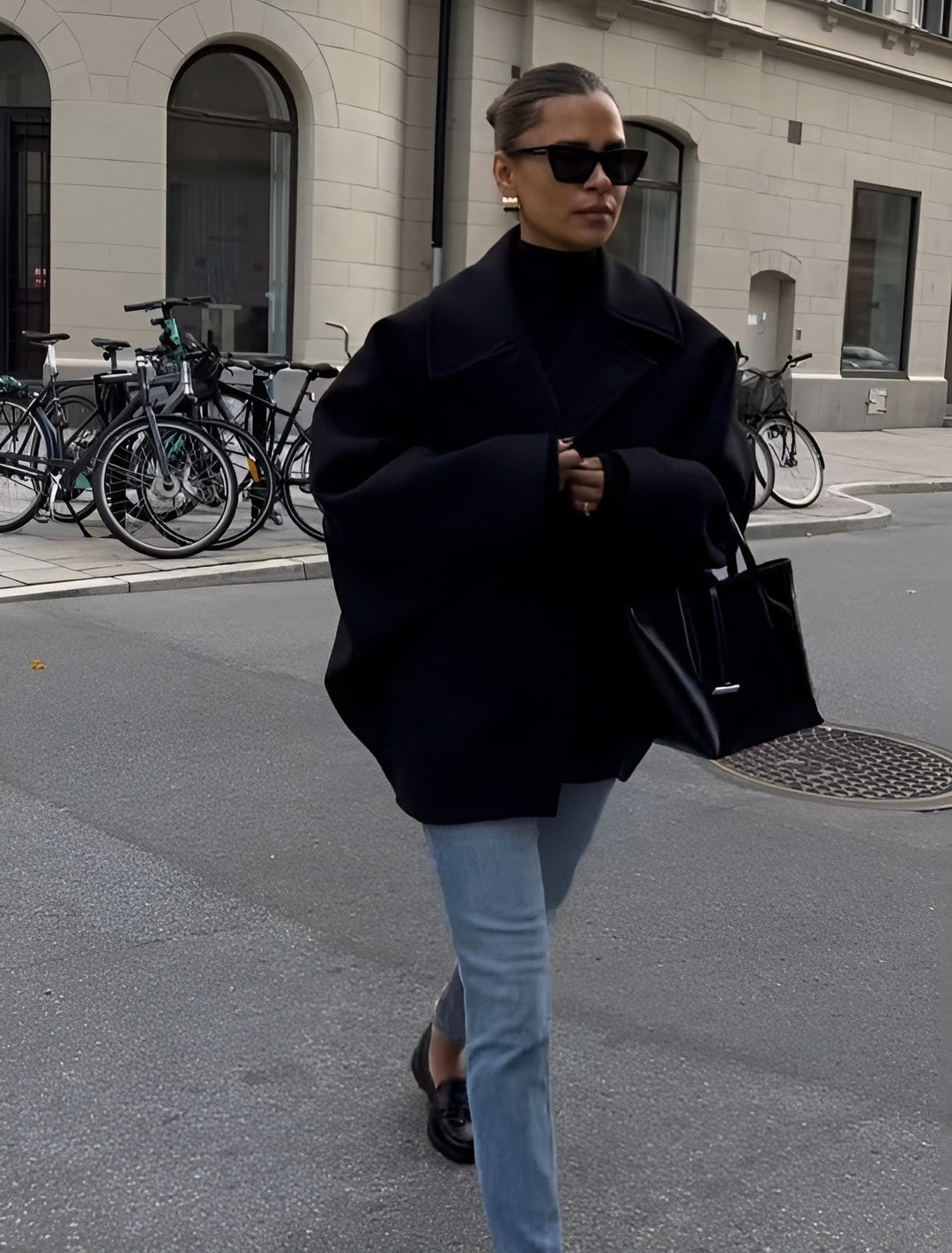 Womens Double Breasted Longline Tailored Coat