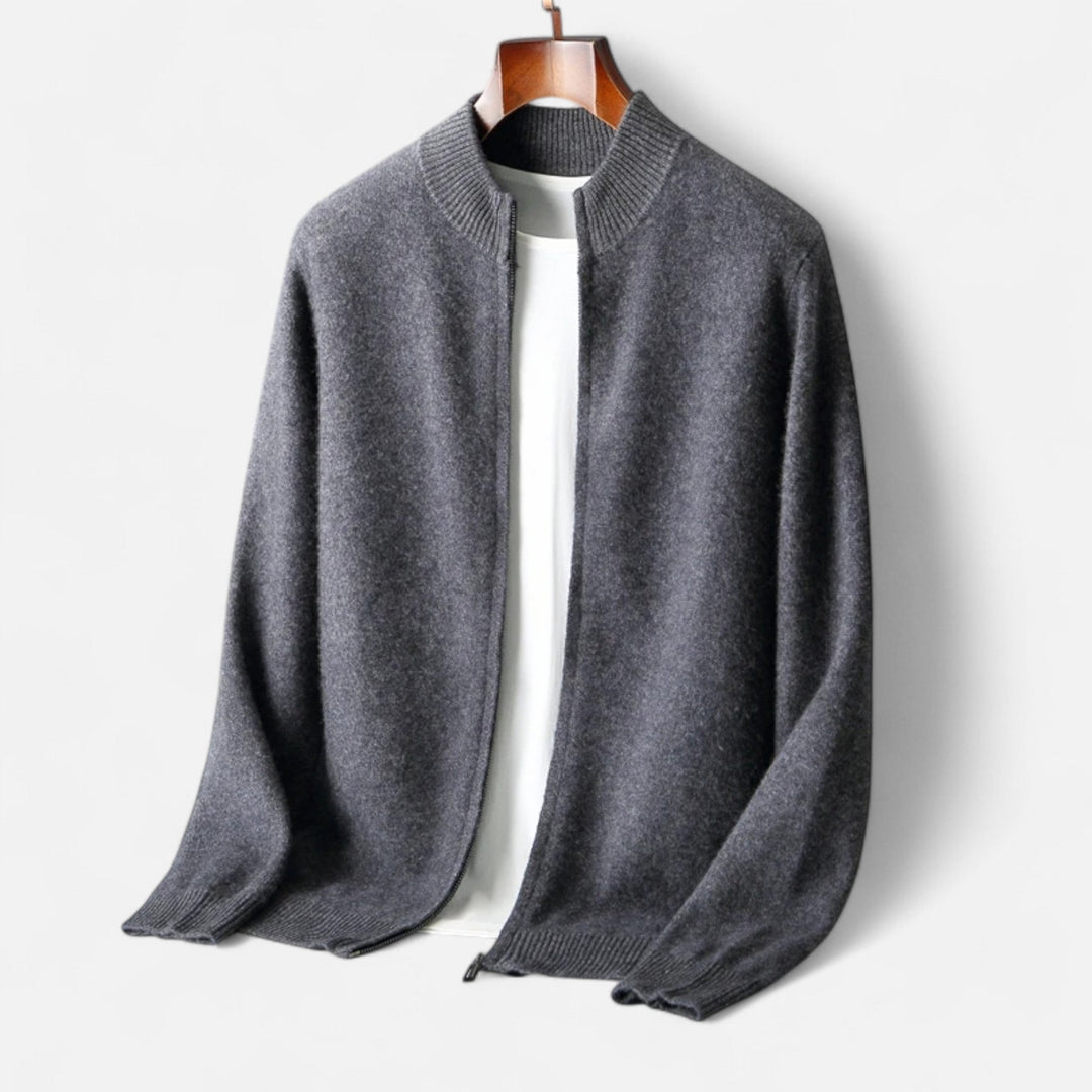 Longline Zip-Up Cardigan Relaxed Fit Women