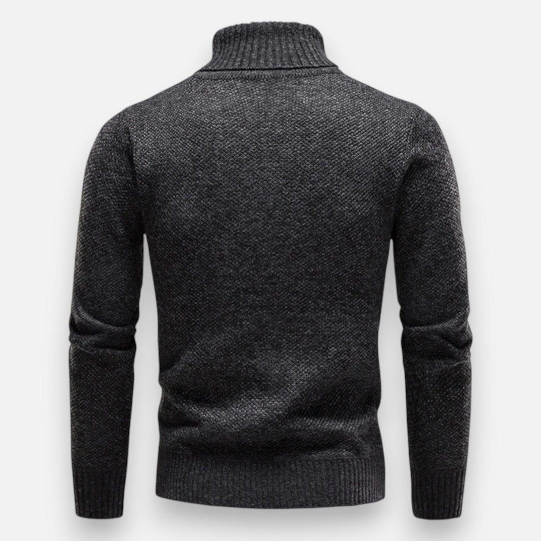 Mens Turtleneck Longline Open Front Cardigan