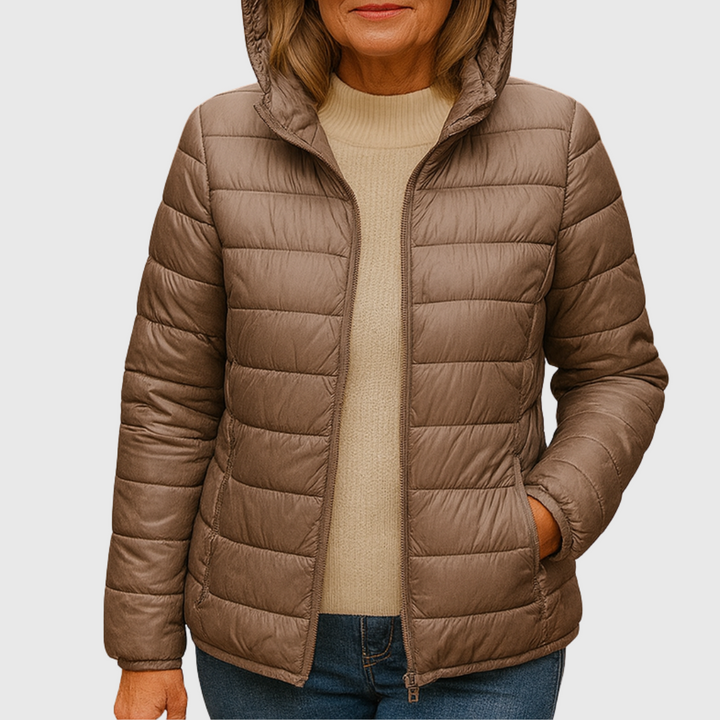 Quilted Wrap Puffer Jacket Women Insulated Winter Coat