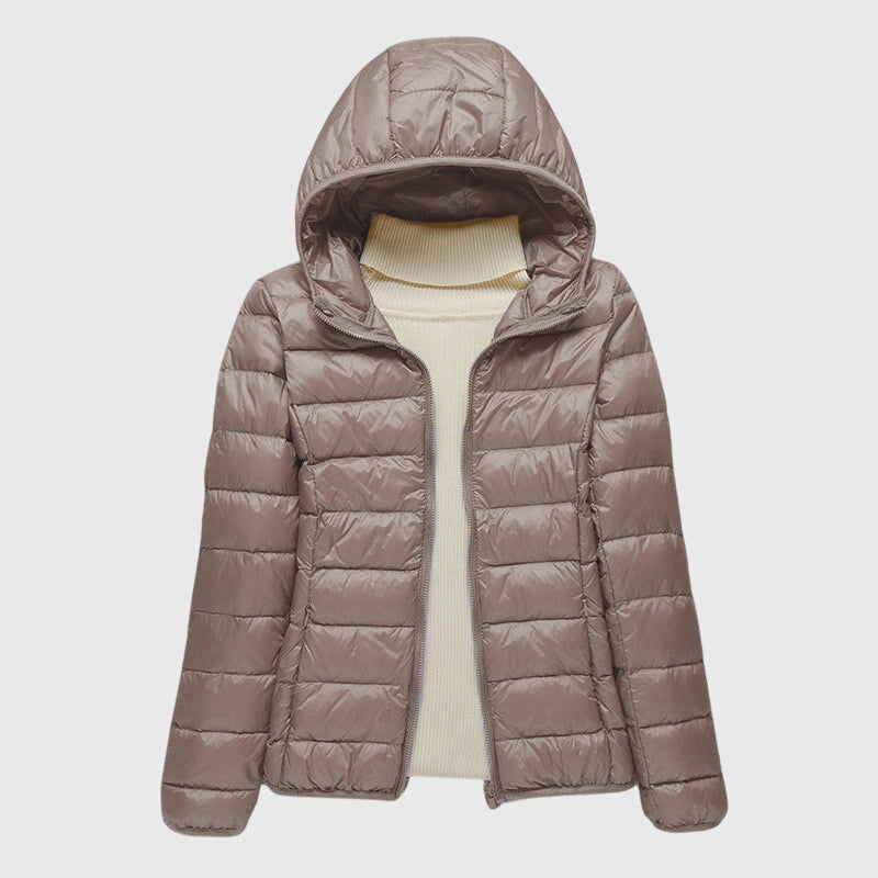 Quilted Wrap Puffer Jacket Women Insulated Winter Coat