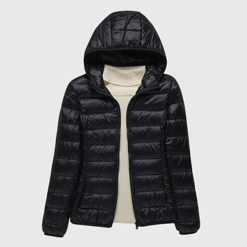 Quilted Wrap Puffer Jacket Women Insulated Winter Coat