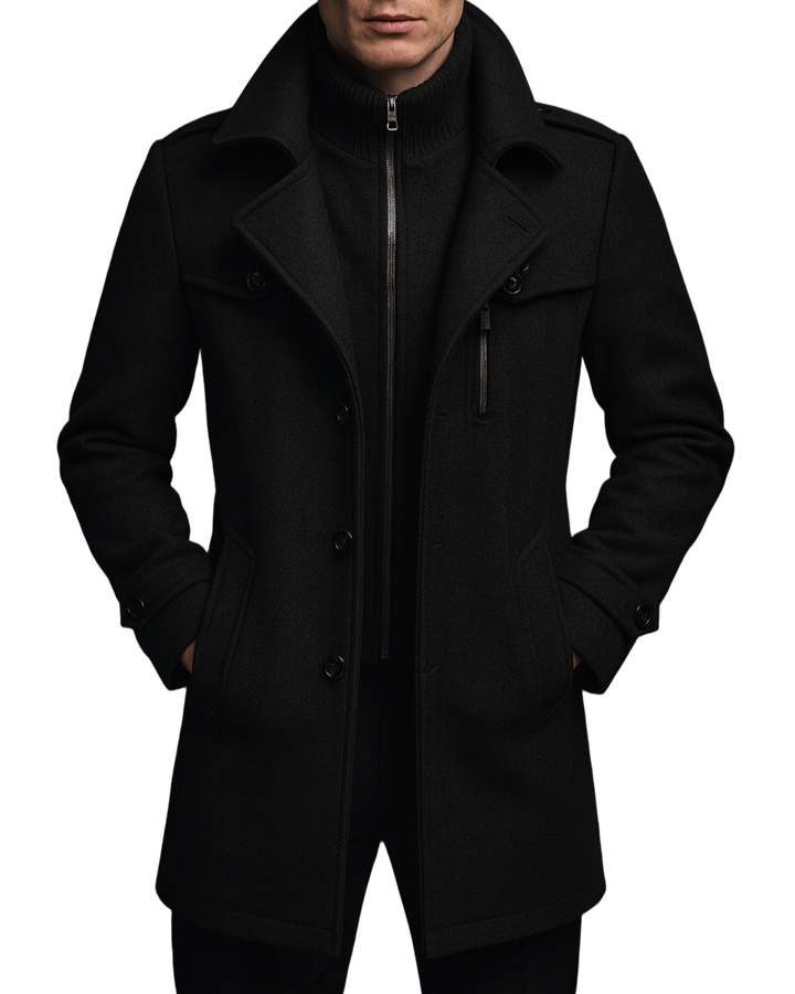 Longline Wrap Coat Elegant Tailored Womens