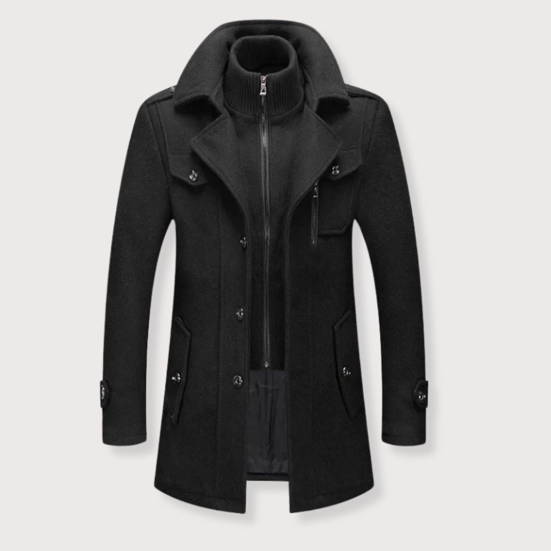 Longline Wrap Coat Elegant Tailored Womens