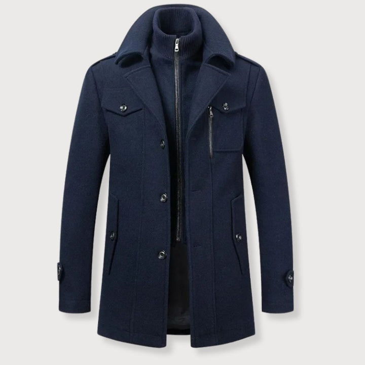 Longline Wrap Coat Elegant Tailored Womens