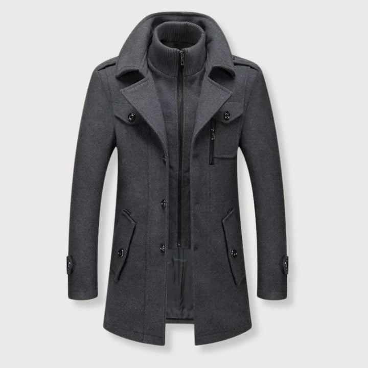Longline Wrap Coat Elegant Tailored Womens