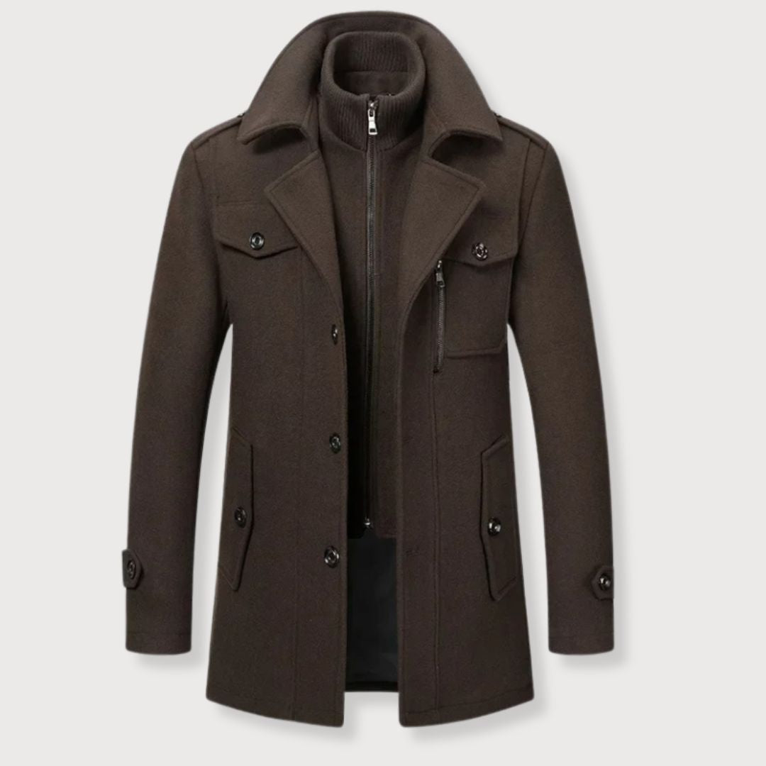 Longline Wrap Coat Elegant Tailored Womens
