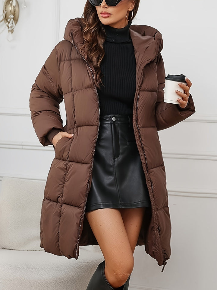 Womens Oversized Quilted Puffer Jacket Hooded