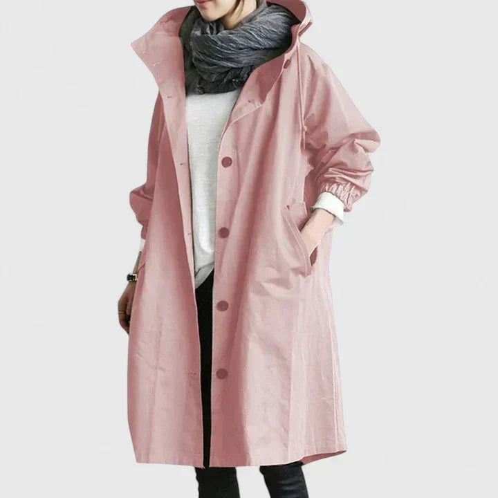 Hooded Longline Wool Blend Coat Women
