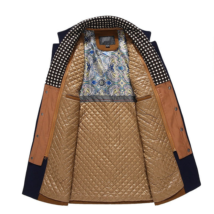 Longline High Neck Wool Blend Coat Women