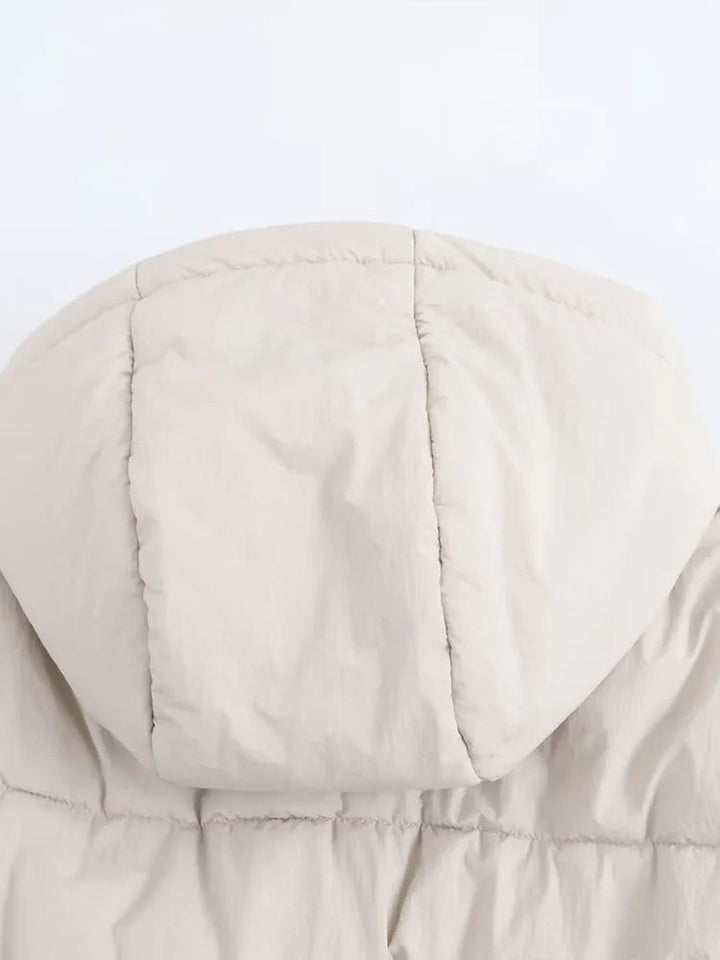 Oversized Quilted Puffer Jacket Women Zip Up Hooded