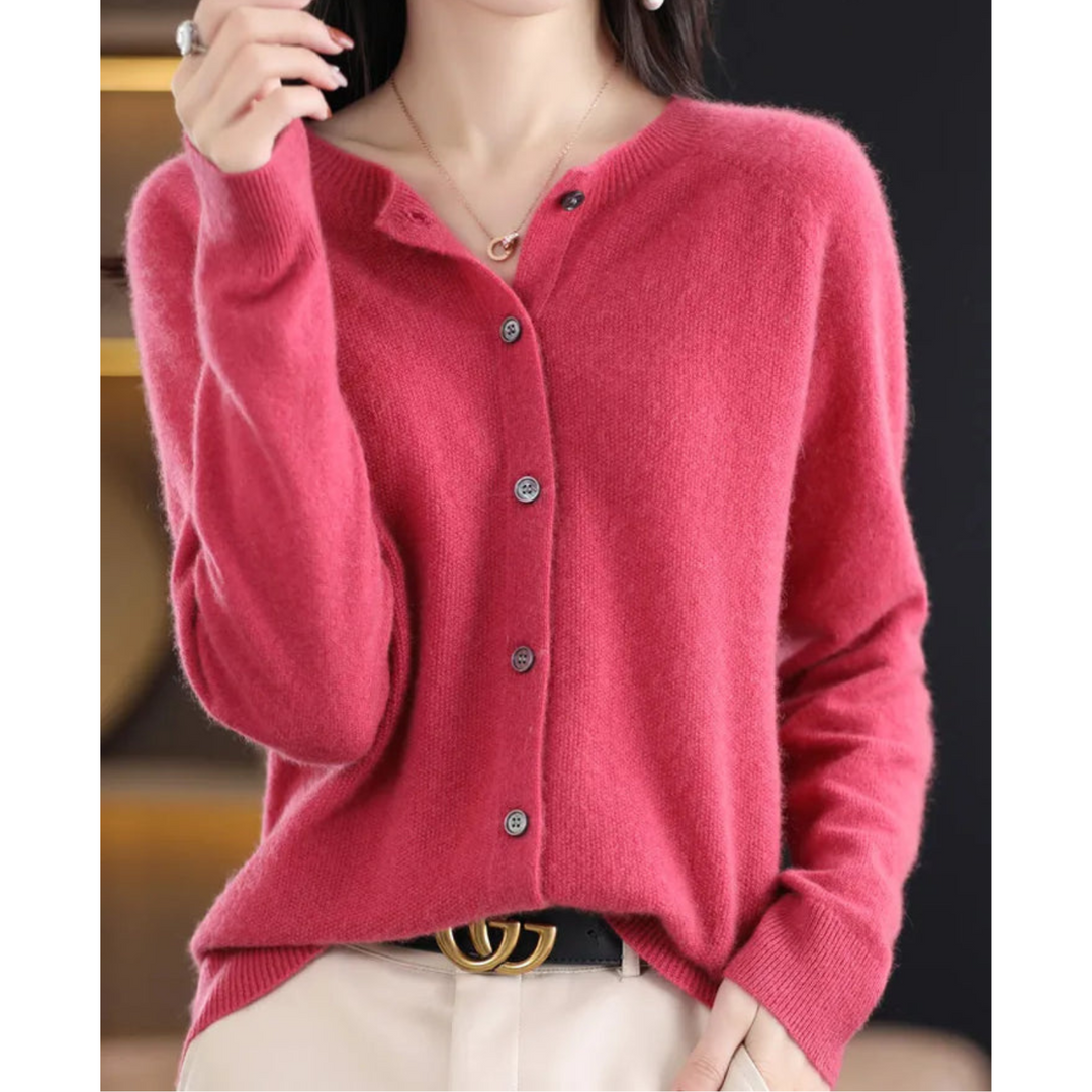 Womens Brushed Knit Button Front Cardigan Sweater