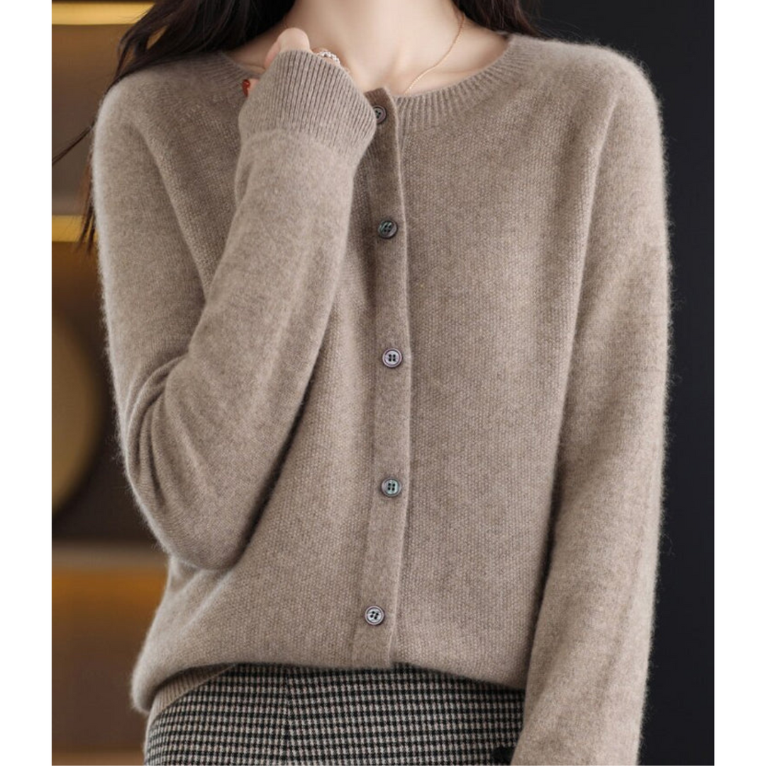 Womens Brushed Knit Button Front Cardigan Sweater