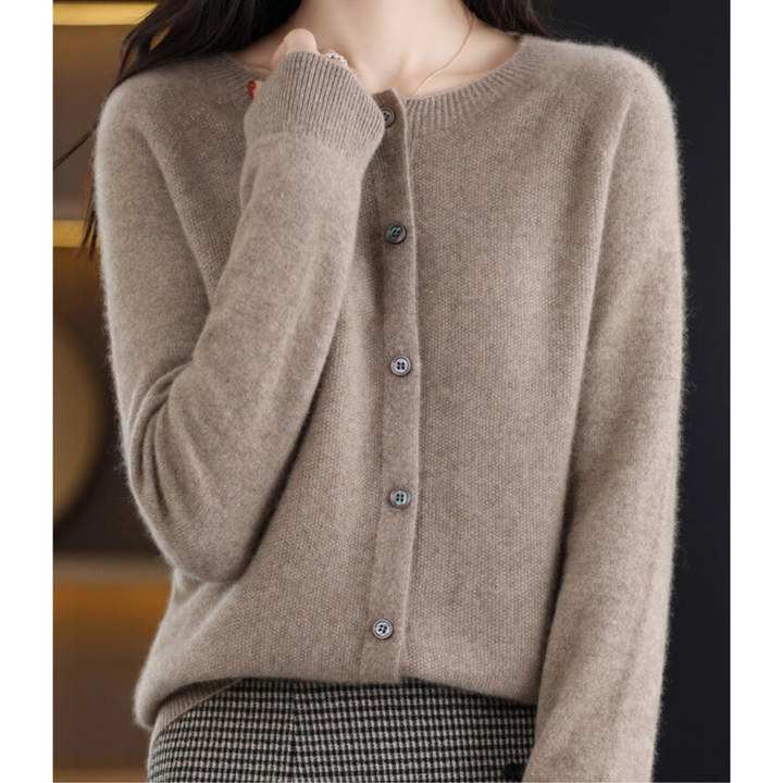 Womens Brushed Knit Button Front Cardigan Sweater