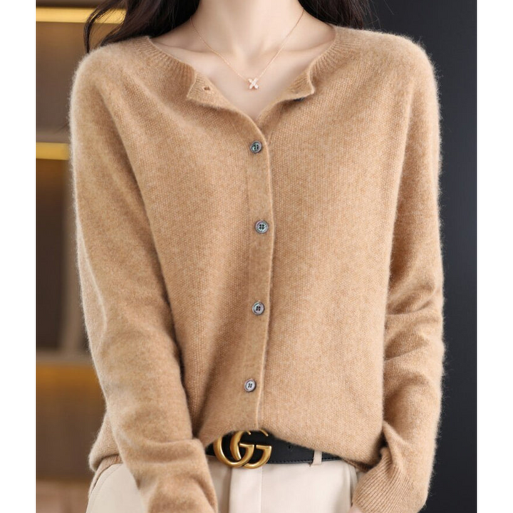 Womens Brushed Knit Button Front Cardigan Sweater