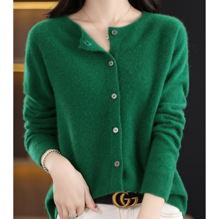 Womens Brushed Knit Button Front Cardigan Sweater