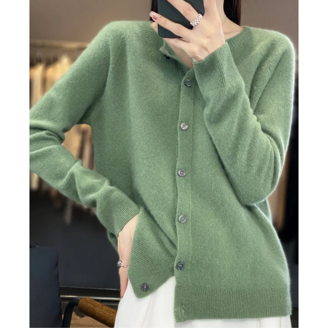 Womens Brushed Knit Button Front Cardigan Sweater