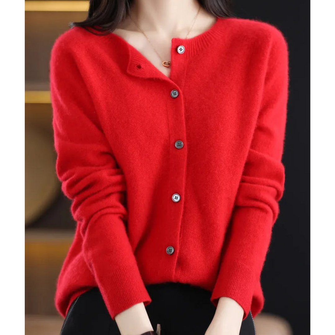 Womens Brushed Knit Button Front Cardigan Sweater
