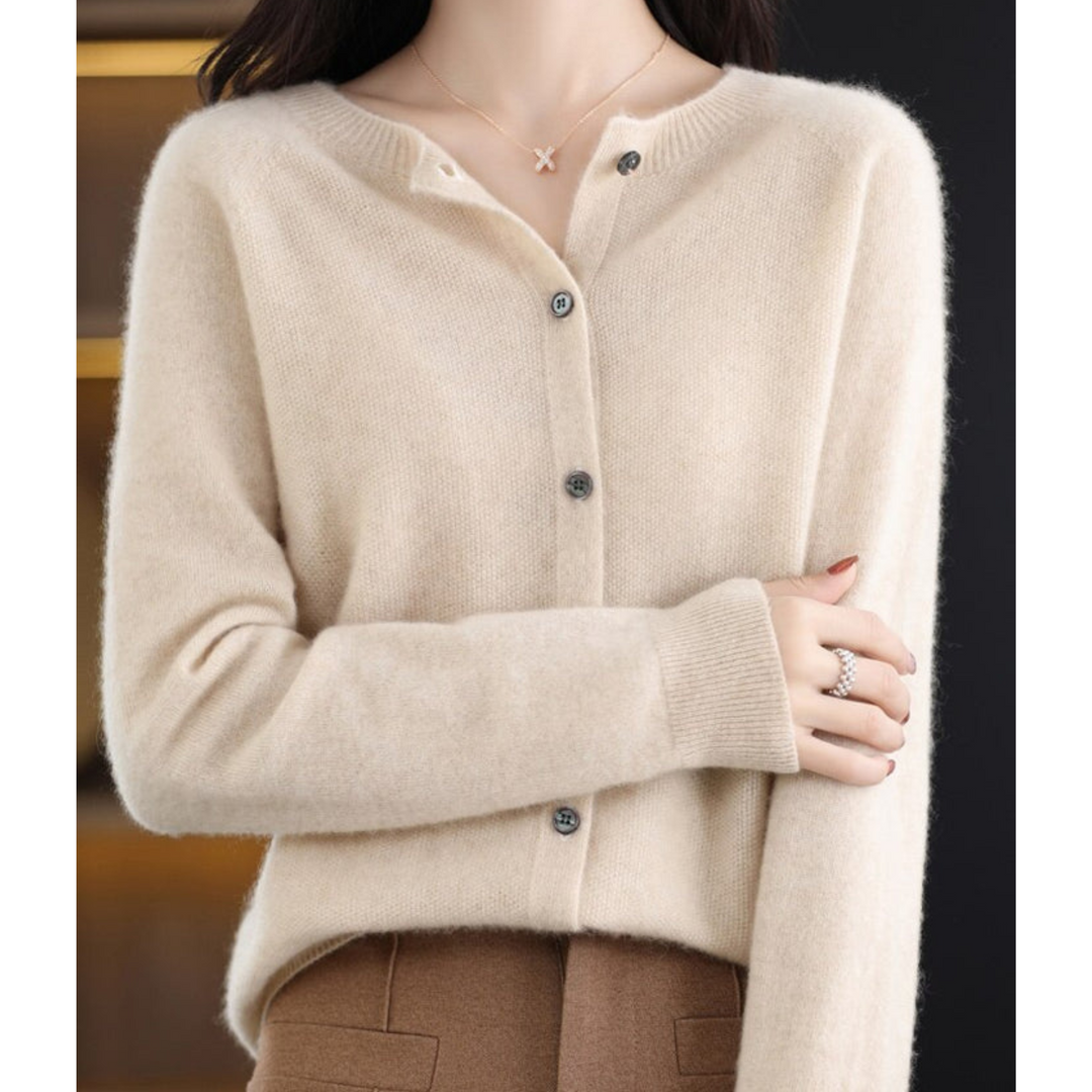 Womens Brushed Knit Button Front Cardigan Sweater