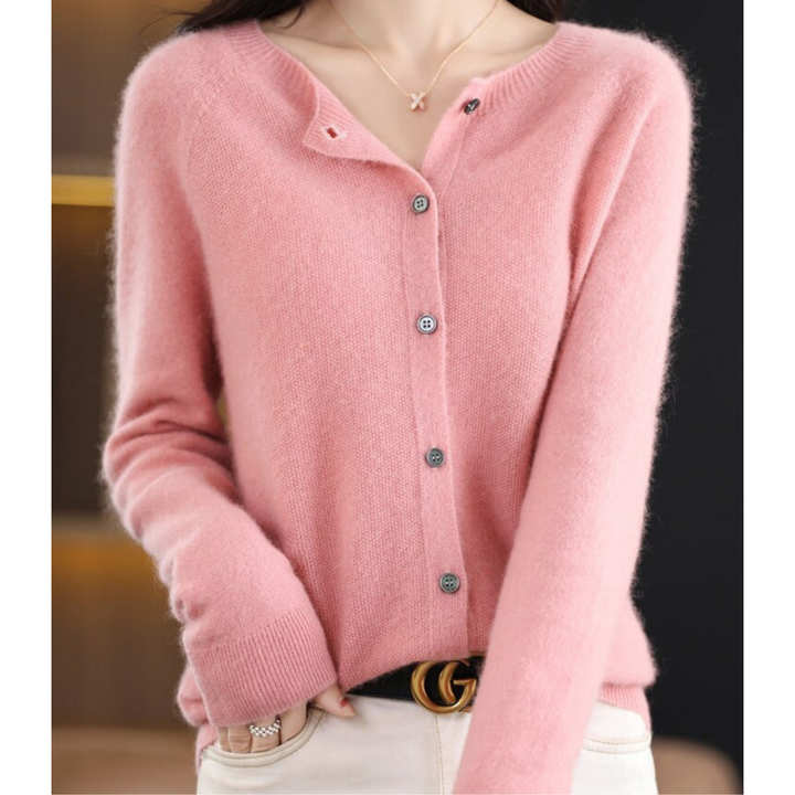 Womens Brushed Knit Button Front Cardigan Sweater