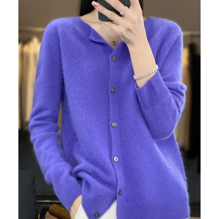 Womens Brushed Knit Button Front Cardigan Sweater